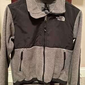 The North Face Black and Gray Fleece Jacket for Boys (Size M)
